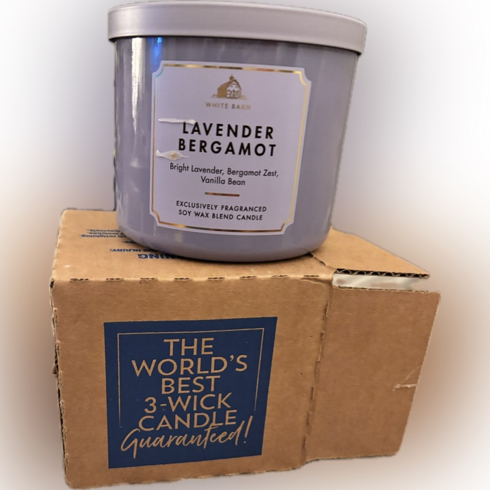 White Barn Lavender Bergamot 3 Wick Candle -